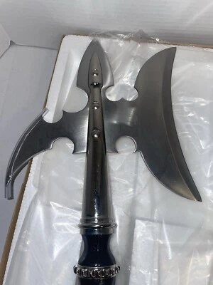 Medieval Stainless Steel Axe Sharp Hatchet Battle Ax & Wall Mount. 31” Overall - Image 1 of 4