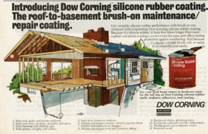 1977 Vintage Print Ad Dow Corning Silicon Rubber Coating Roof-to-basement Brush - Picture 1 of 2