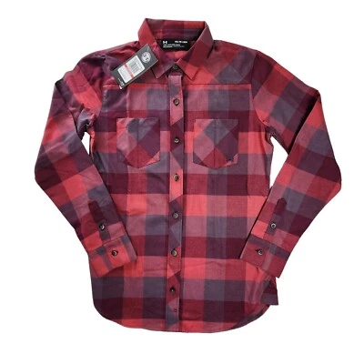 Under Armour Women's Shirt XS Red Plaid Long Sleeve Button Up Pockets - Image 1 of 4