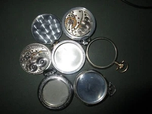 12 size movements & cases, Seconda & Waltham movements, 4 w/ crystals, repair - Picture 1 of 4