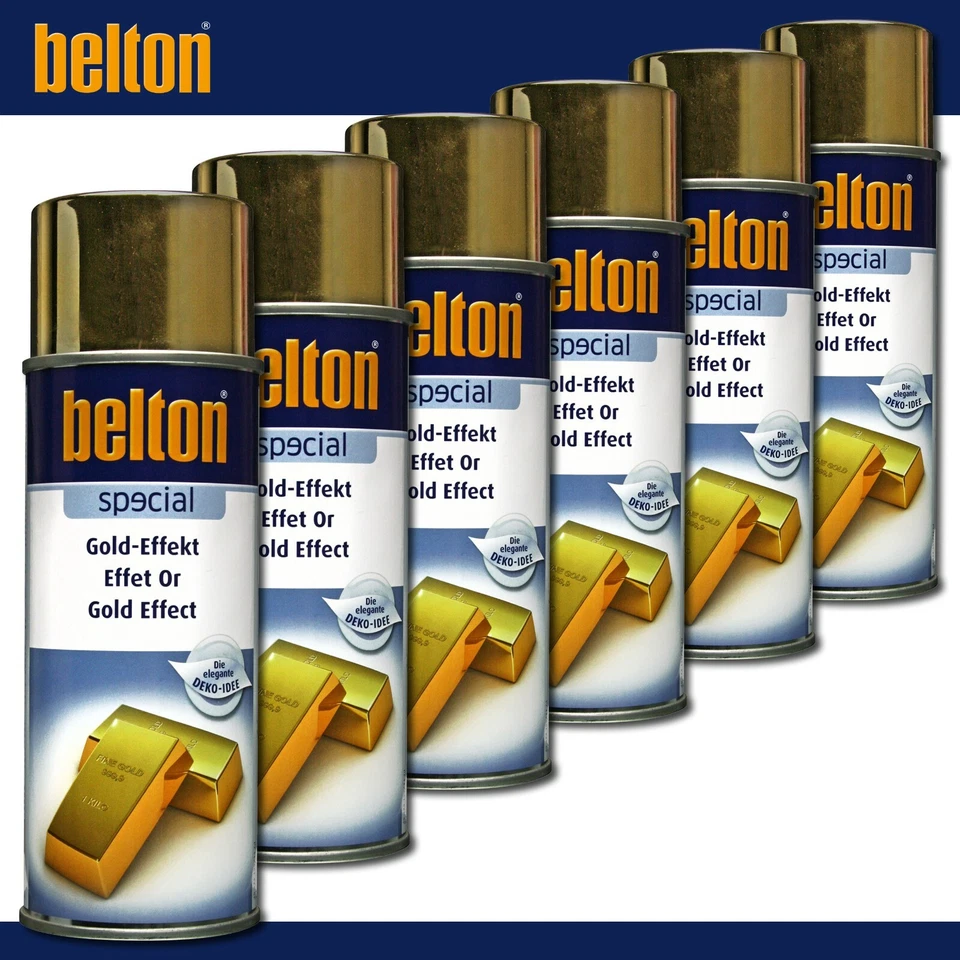 Kwasny Belton special 6 x 400 ml Gold-Effekt Spraylack Sprühlack Effektlack - Bild 1 von 1