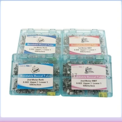 Dental Orthodontic Buccal Tubes Molar brackets Bondable Non-con 1st 2nd Roth/MBT - Image 1 of 3