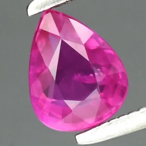 0.65ct 6x4.7mm Pear Unheated Pinkish Red Ruby Gemstone, Africa - Picture 1 of 4