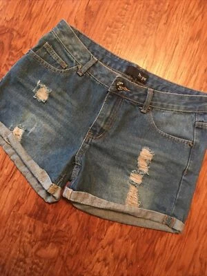 Pantalones cortos de mezclilla para mujer talla 3 desgastados con puños rasgados Foto 1 de 4