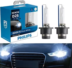 Philips Ultinon HID Xenon D2S 6000K White Two Bulbs Healight Replacement Lamp EO - Picture 1 of 12