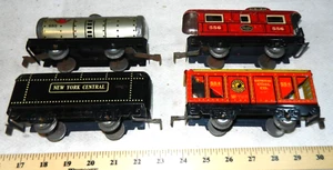 Marx 6 Inch O Gauge 4 Wheel Freight Cars 4 Different - Clean Better Condition - Picture 1 of 6