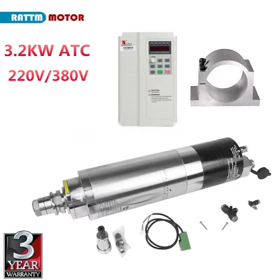 3.2KW ATC 220V 380V BT30 Automatic Tool Change Water Cooled Spindle Motor VFD - Image 1 of 4