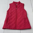 Croft & Barrow Pink Quilted Cinched Waist Puffer Zip Up Vest Women?S Size Small