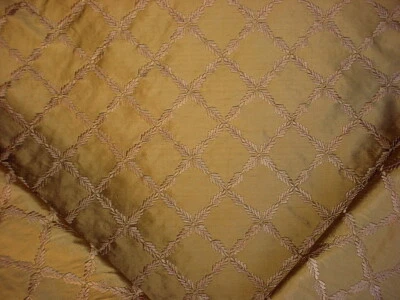 3-1/4Y Kravet Couture 23855 Laurel Silk Brown Embroidered Upholstery Fabric - Image 1 of 4