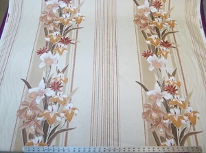 Tela de algodón a rayas florales diseño 5th Avenue Tropical Moods 1981 vintage - Imagen 1 de 14