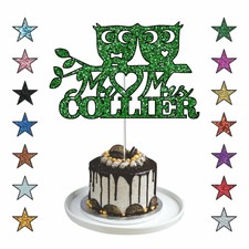 ANNIVERSARIO DI MATRIMONIO Mr & Mrs Cake Topper Personalizzato con Glitter Gufo romantica