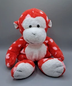 Ty Pluffies "Harts" Monkey Soft Tylux 11" Plush Embroidered Eyes Pink Hearts - Picture 1 of 11