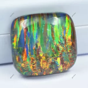 Piedra preciosa de roca multicolor ópalo natural corte cojín cuadrado CERTIFICADO - Imagen 1 de 11