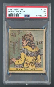 1930 R230 Western Series of 48 #332 Davy Crockett PSA 3 VG #92029729 - Picture 1 of 2