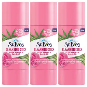 Pack of (3) New St. Ives Rosewater And Bamboo Stick Facial Cleanser 1.59 oz - Picture 1 of 2