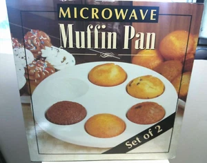 Juego de 2 sartenes para muffins de microondas de Hampton Direct (aptas para lavavajillas) sartenes de 6 agujeros - Imagen 1 de 7