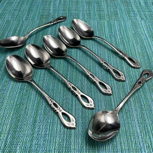 7 Oneida Northland SCHUBERT Stainless SOUP SPOONS Flatware - Picture 1 of 6