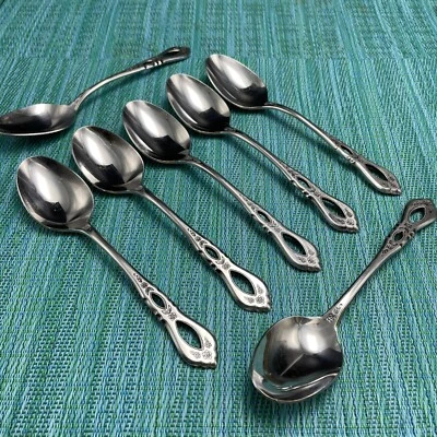 7 Oneida Northland SCHUBERT Stainless SOUP SPOONS Flatware - Image 1 of 4