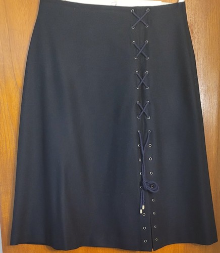 Gonna di design Celine. Lana e cashmere. Marina scuro. Taglia 40. Made in France.