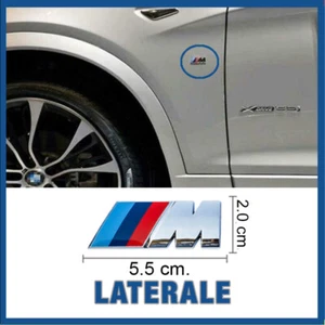 STEMMA LATERALE PER BMW M SPORT COMPATIBILE 55x20 CROMATO ABS LOGO FREGIO - Foto 1 di 3