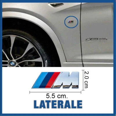 STEMMA LATERALE PER BMW M SPORT COMPATIBILE 55x20 CROMATO ABS LOGO FREGIO - Immagine 1 di 3