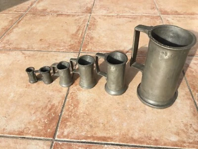 Anciennes mesures en étain  - Photo 1/3