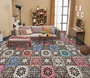 3D Jahrgang Fliese H4067 Fußboden Wandbild Fototapete Tapete Familie Coco 2024 - Picture 1 of 5