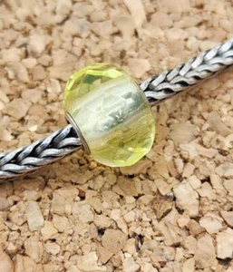 Trollbeads Faceted Green Prism 925 Sterling Silver Core Charm Bead - Picture 1 of 2