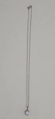 Colgante de ópalo vintage de plata de ley de 18,5" collar de ópalo de gelatina Italia Foto 1 de 4