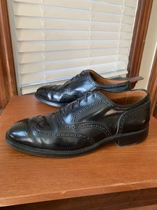 ALDEN 10D BLACK SHELL CORDOVAN BALMORAL WINGTIP DRESS SHOES 9741 10 D - Picture 1 of 20