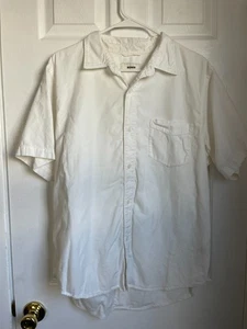 Camisa Buck Mason Manga Corta Abotonada Hombre Talla Grande Blanca LEER - Imagen 1 de 7