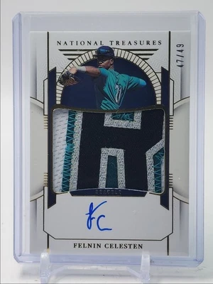 FELNIN CELESTEN 2024 NATIONAL TREASURES PATCH GOLD MARINERS AUTO /49 Q0902 - Image 1 of 2