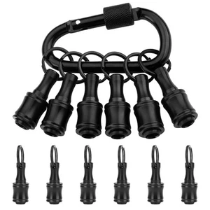 Katerk 6pc Black 1/4 in Hex Portable Bit Holder Keychain - Picture 1 of 7