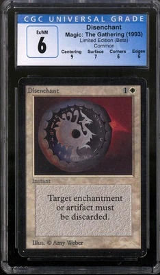 Magic MTG Beta Disenchant CGC 6 *293 LIGHTLY PLAYED LP - Image 1 of 2