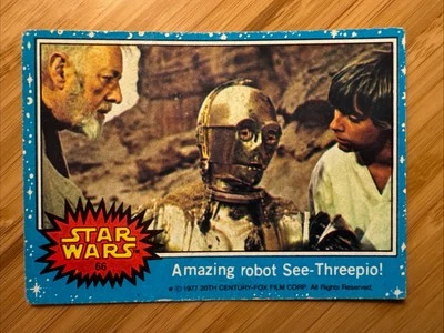 B1G1 25% Off • 1977 Star Wars - Series 1 (Blue) #66 • Amazing robot See-Threepio - Image 1 of 3