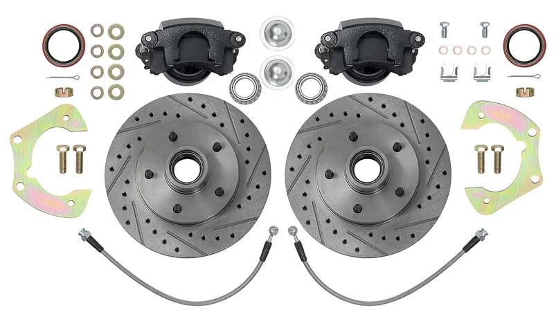 1955-57 Chevrolet Bel Air; Front Disc Brake Set; 11" X-drilled and Slotted - Image 1 of 1