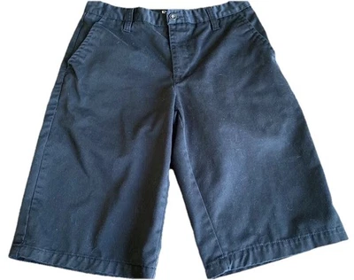 Pantalones Cortos Free World Para Hombre Talla 30 Negros Bermudas Elastizados Largo Más Largo Frente Plano Foto 1 de 4
