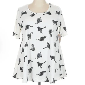 Camiseta de mujer LuLaRoe talla 2XL perfecta negra gatos gatitos gatitos 2X XXL NUEVA CON ETIQUETAS - Imagen 1 de 5
