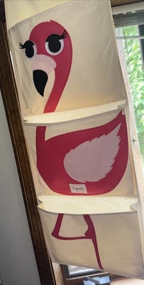 3 Sprouts Hanging Wall Organizer  Nursery Changing Table Kids Room Flamingo NEW - Image 1 of 3