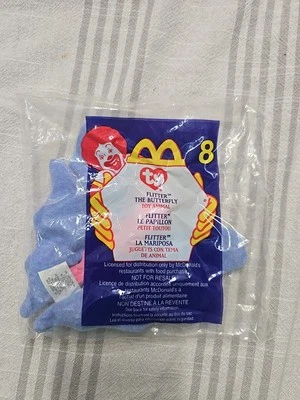 FLUTTER the butterfly #8 2000 TY Teenie Beanie Babies McDonalds NIB - Image 1 of 2