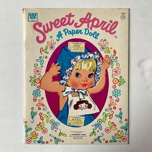 1973 Whitman Sweet April Paper Doll Book - Foto 1 di 7