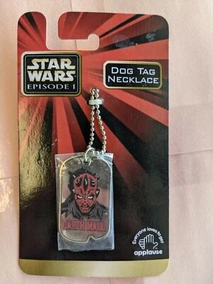 1999 STAR WARS EPISODE 1-APPLAUSE-DARTH MAUL:DOG TAG NECKLACE - Image 1 of 4