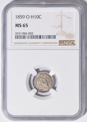 1859-O Seated Liberty Half Dime NGC MS-65 #84-002 Cover