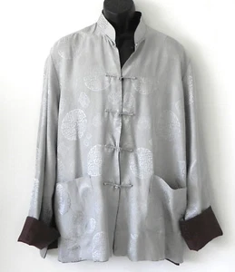  Mandarine Seidenjacke Wendbar Heidegrau/Braun Taschen Größe 2XL - Bild 1 von 9