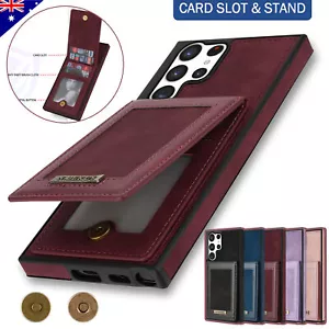 For Samsung S25 S24 S23 S22 S21 S20 FE Ultra Plus Case Leather Wallet Card Cover - Picture 1 of 23