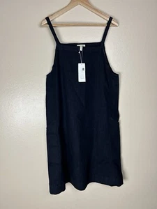 Eileen Fisher S Denim Jean Dress Soft Cotton Blue Jumper Midi Peasant Sleeveless - Picture 1 of 5