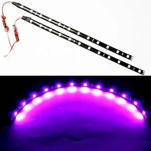 A1 AUTO 2x 12" 30cm Flexible LED Strip 5050 Car Footwell Under Dash Light Purple - Bild 1 von 4