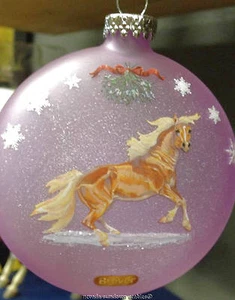 Breyer Christmas Collectable 2015 Artist Signature Blown Glass Mustangs Ornament - Picture 1 of 1