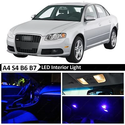 21x Blue Interior LED Lights Package Kit for 2002-2008 Audi A4 S4 B6 B7 Sedan - Image 1 of 4