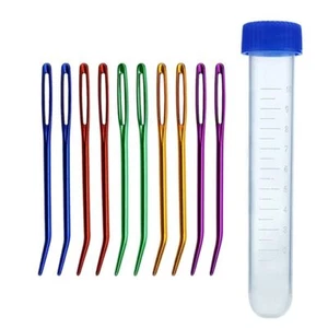 Multicolor Knitting Needles Set Bent Tip Crocheting Hooks Weaving Needles - Picture 1 of 8